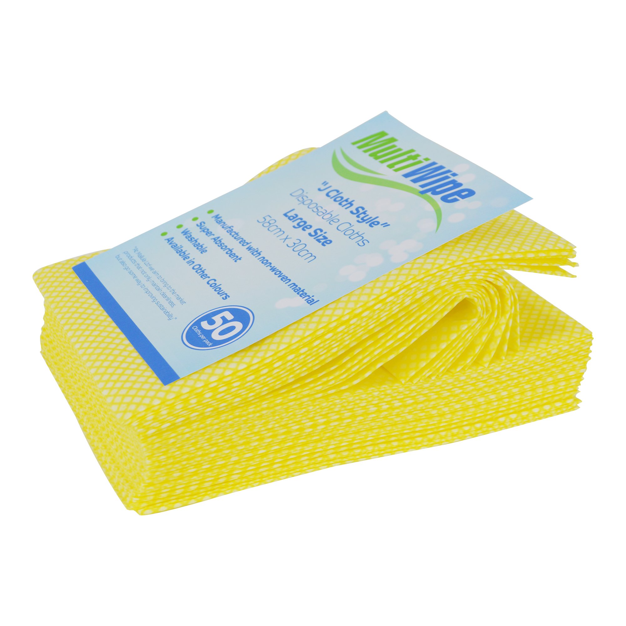"J Cloth Style."58cm 50 Large Multi Purpose Pink Disposable Cleaning Cloths 