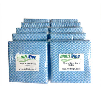 J Cloths | Disposable Cleaning Cloths | 33cm x 35cm | Blue | 1/4 Folded